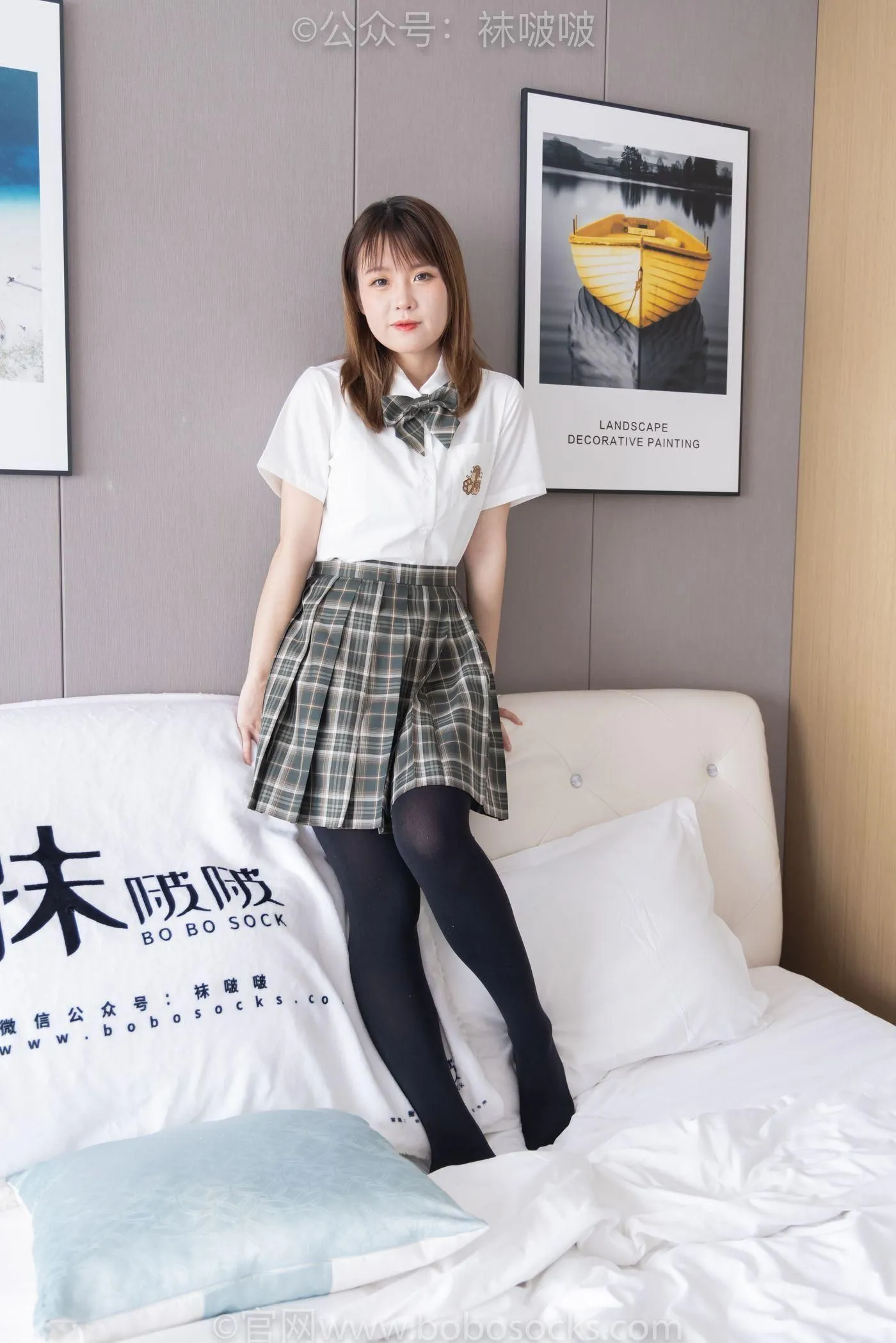 [BoBoSocks袜啵啵]NO.056 朵朵-JK制服、皮鞋、厚黑丝 [135P]插图3